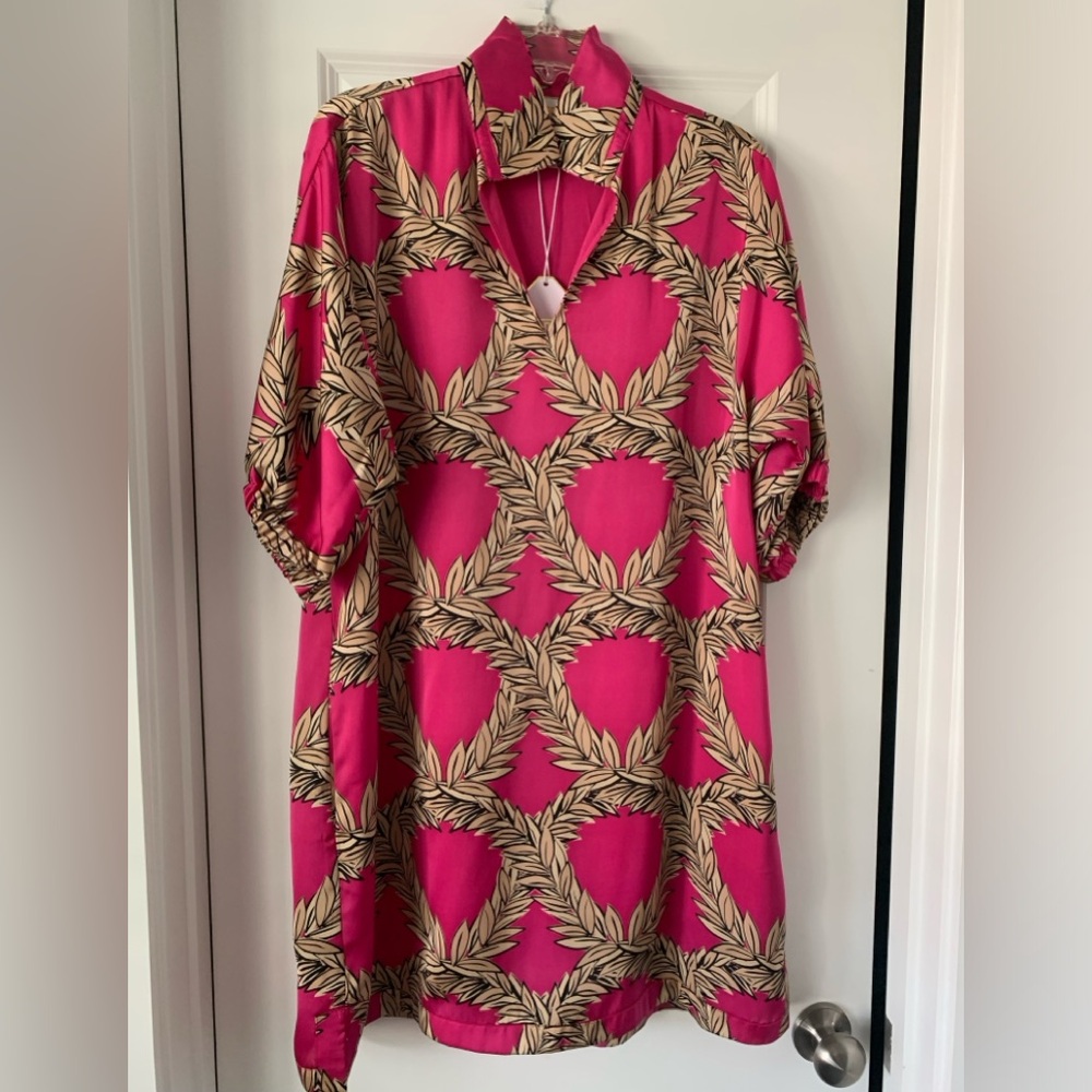 New With Tags Emily McCarthy Poppy Dress in Laurel Trellis, Size Large